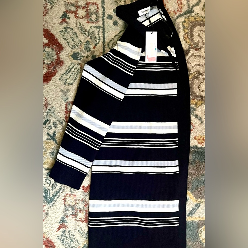 NWT CALVIN KLEIN Striped OPEN JACKET